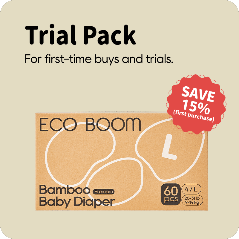 ECO BOOM Bamboo Baby Diapers in bamboo viscose - Size L Trial Pack