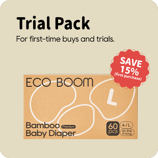 ECO BOOM Bamboo Baby Diapers in bamboo viscose - Size L Trial Pack