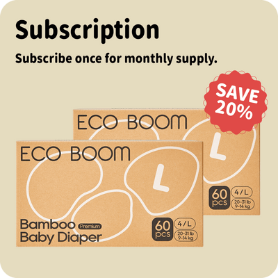 ECO BOOM Bamboo Baby Diapers Subscription in bamboo viscose - Size L