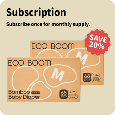 ECO BOOM Bamboo Baby Diapers Subscription in bamboo viscose - Size M