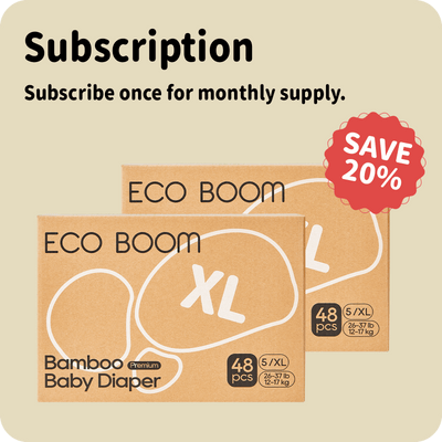 ECO BOOM Bamboo Baby Diapers Subscription in bamboo viscose - Size XL