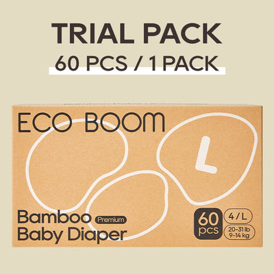 ECO BOOM Bamboo Baby Diapers in bamboo viscose - Trial Pack L
