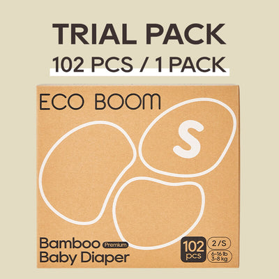 ECO BOOM Bamboo Baby Diapers in bamboo viscose - Trial Pack S
