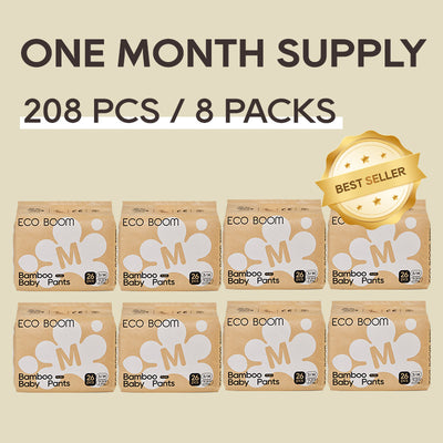 ECO BOOM Bamboo Baby Pants in bamboo viscose - Size M 8 Packs Subscription