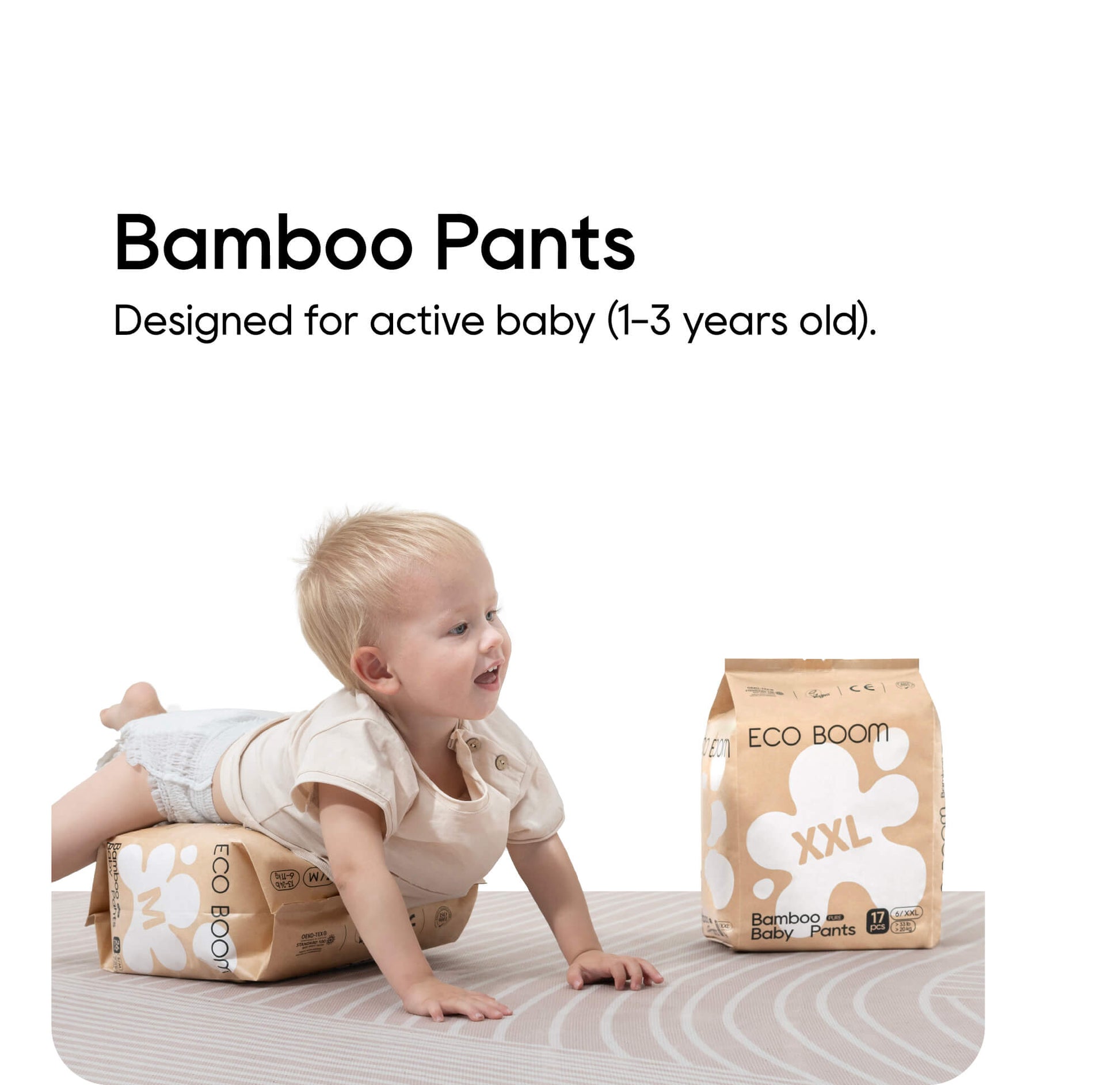 ECO BOOM Bamboo Baby Pants in bamboo viscose - Close up Photo