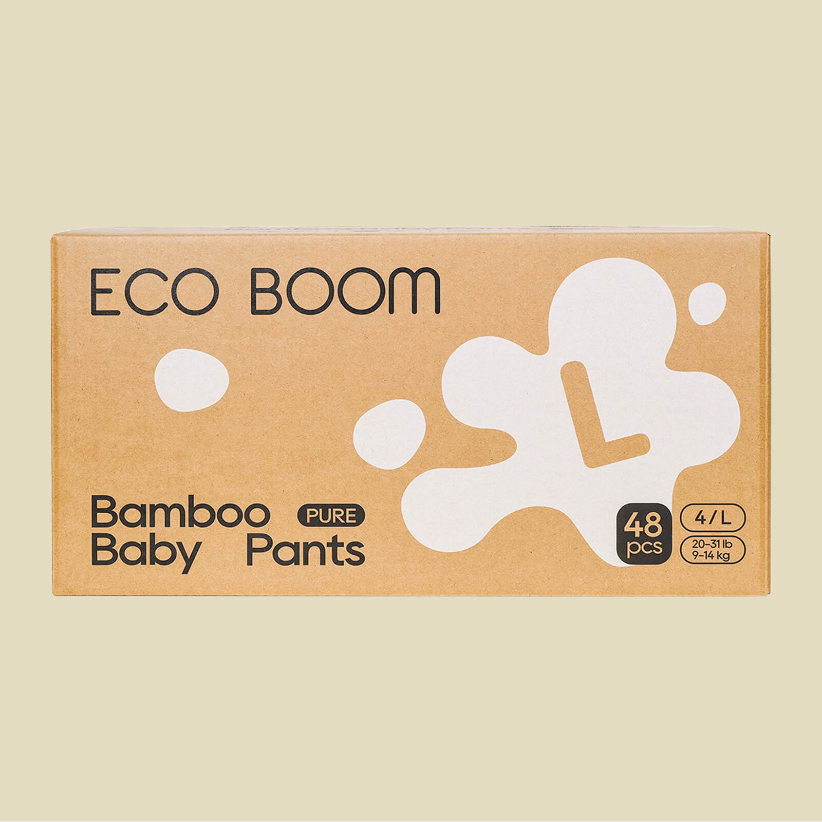 ECO BOOM Bamboo Baby Pants in bamboo viscose - Size L Subscription Front View