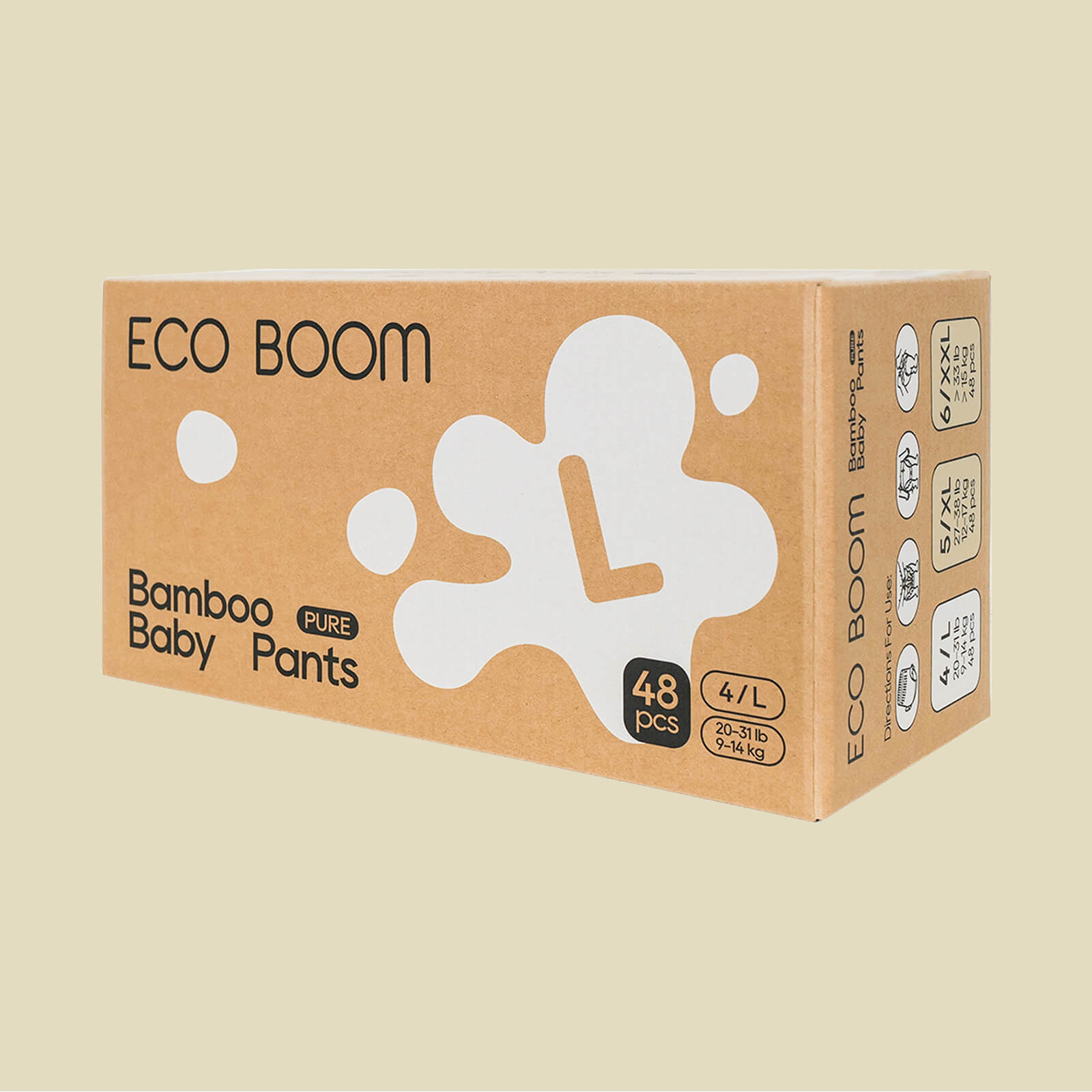 ECO BOOM Bamboo Baby Pants in bamboo viscose - Size L Subscription Side Angel