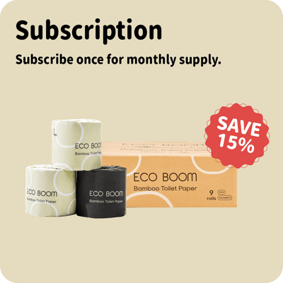 ECO BOOM Bamboo Toilet Paper in Tree-Free - 9 Rolls Subscription