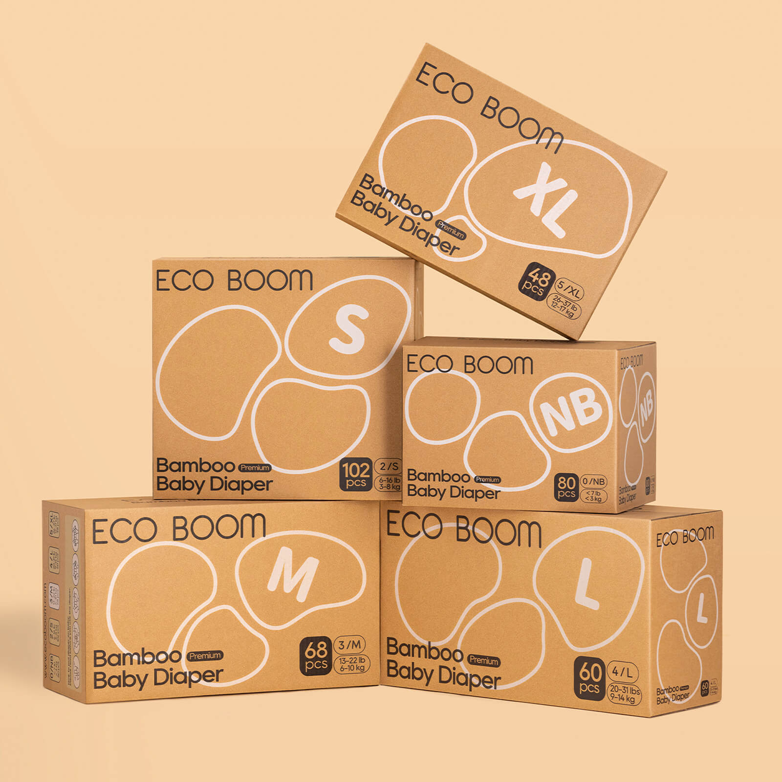 ECO BOOM Bamboo Baby Diapers Subscription in bamboo viscose - All Product bundle image