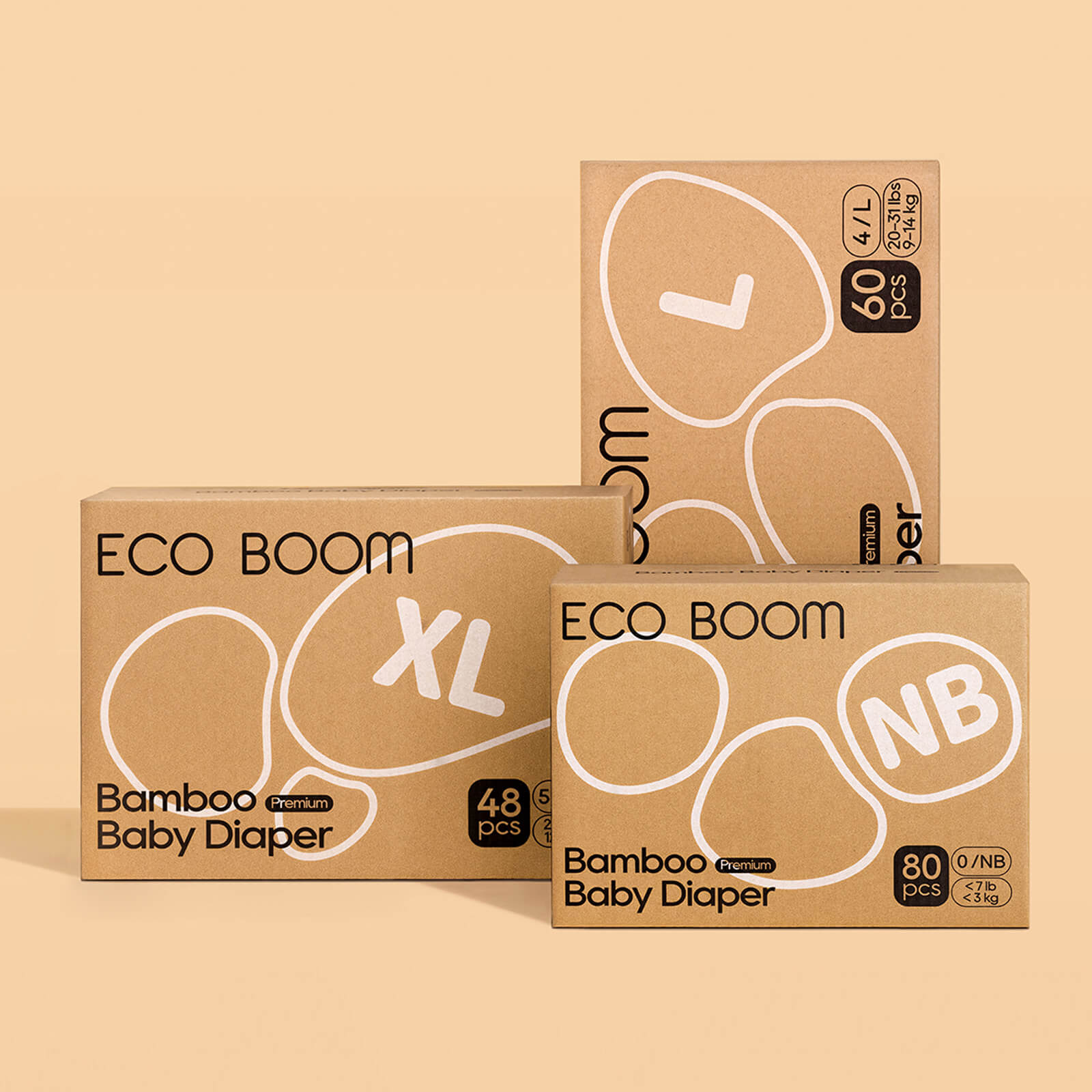 ECO BOOM Bamboo Baby Diapers Subscription in bamboo viscose - Product bundle image